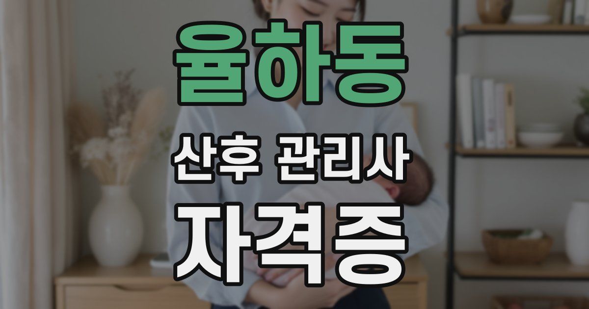 율하동 산후 관리사 자격증