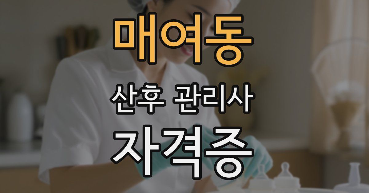 매여동 산후 관리사 자격증