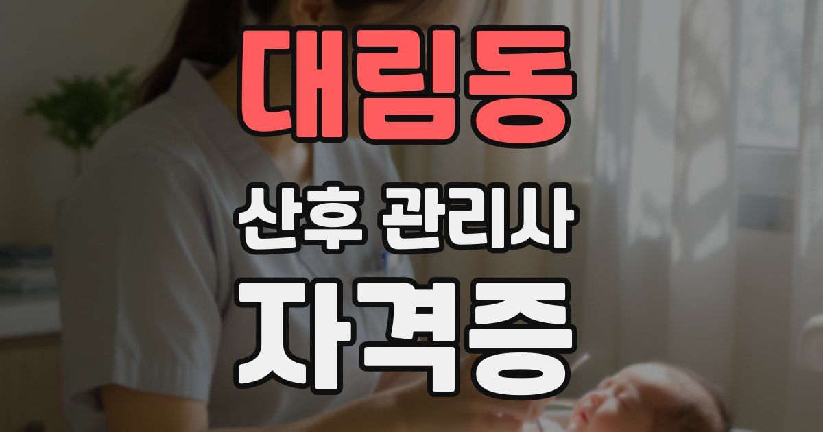 대림동 산후 관리사 자격증