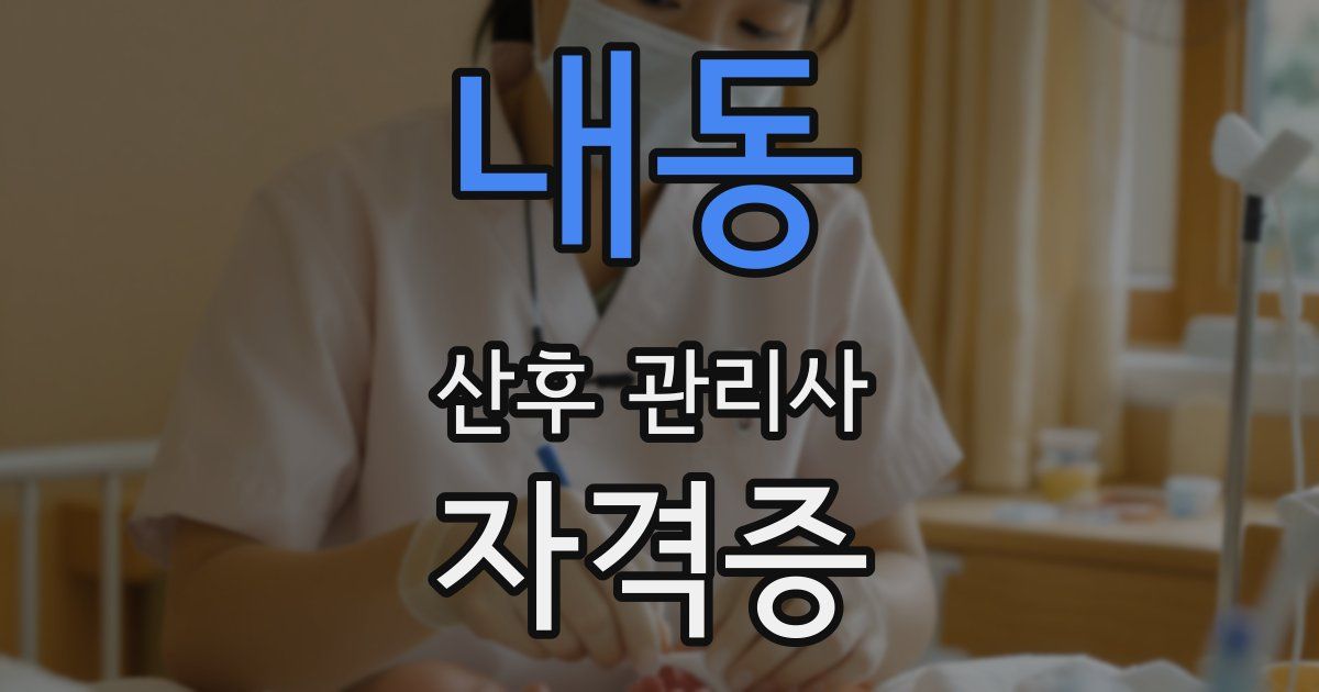 내동 산후 관리사 자격증