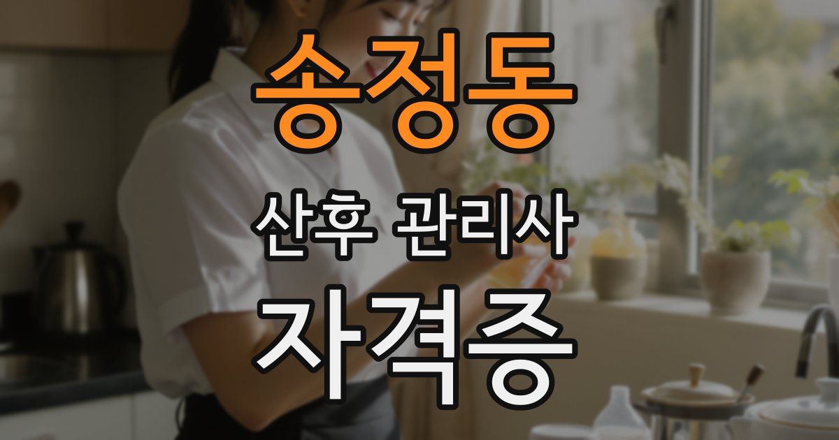 송정동 산후 관리사 자격증