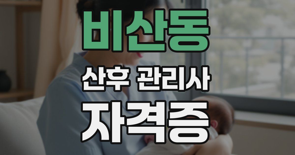비산동 산후 관리사 자격증