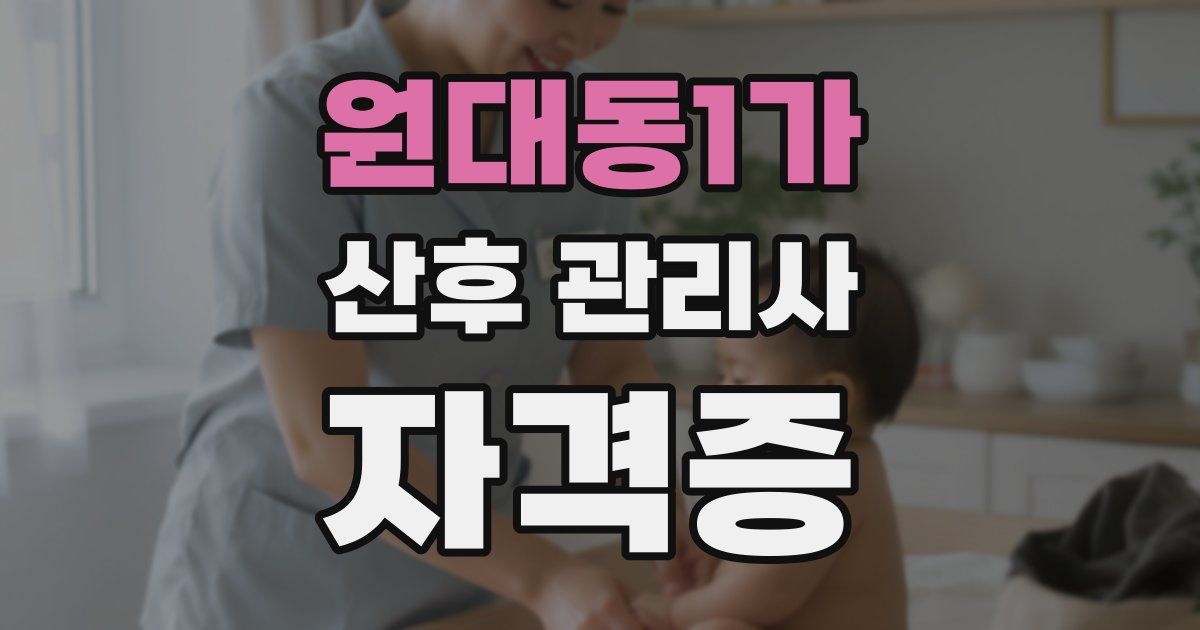 원대동1가 산후 관리사 자격증