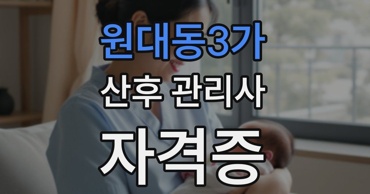 원대동3가 산후 관리사 자격증