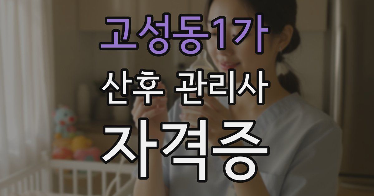 고성동1가 산후 관리사 자격증