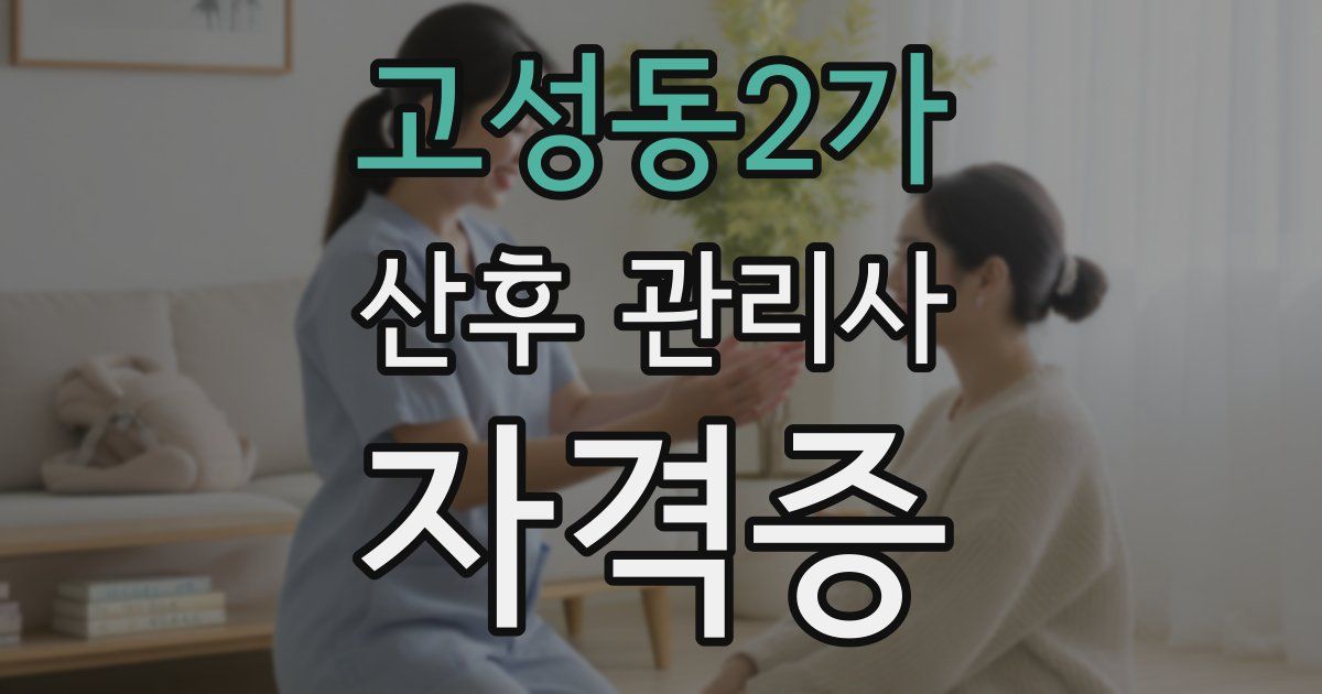 고성동2가 산후 관리사 자격증