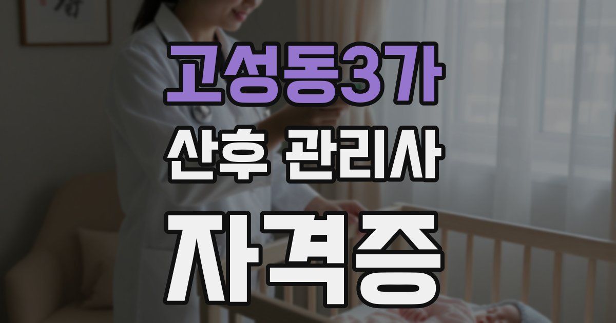 고성동3가 산후 관리사 자격증