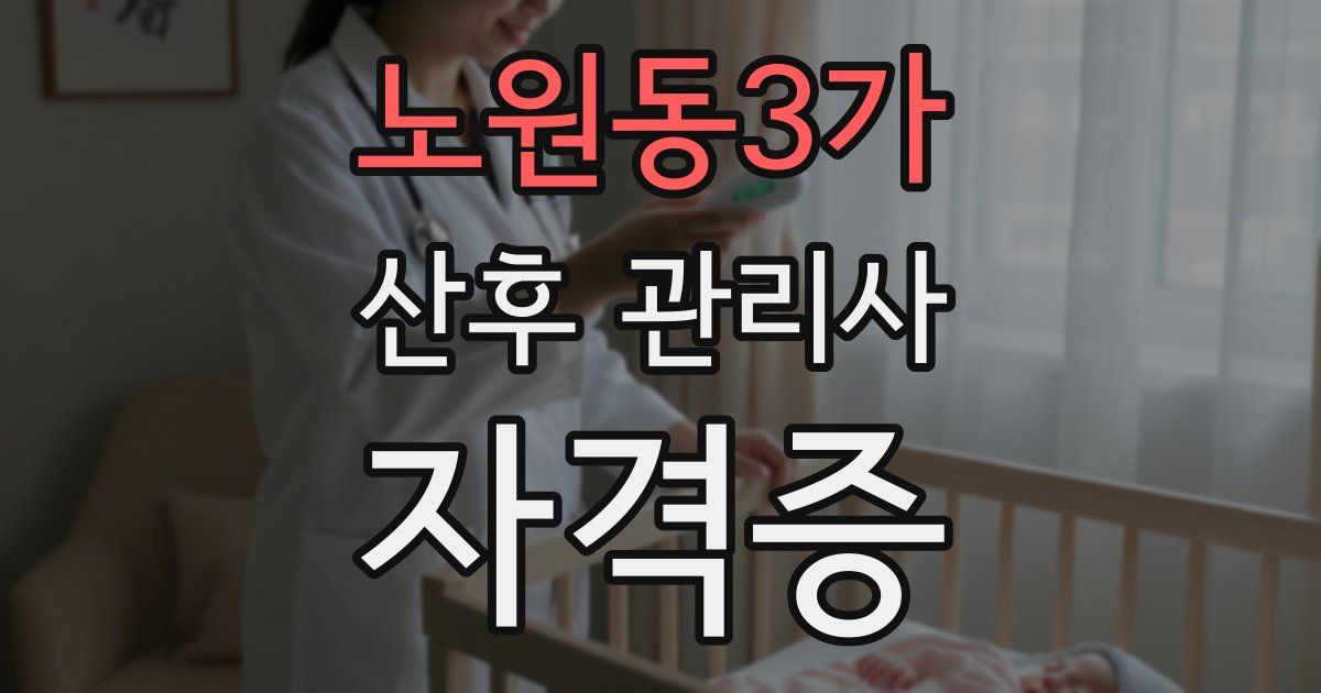 노원동3가 산후 관리사 자격증