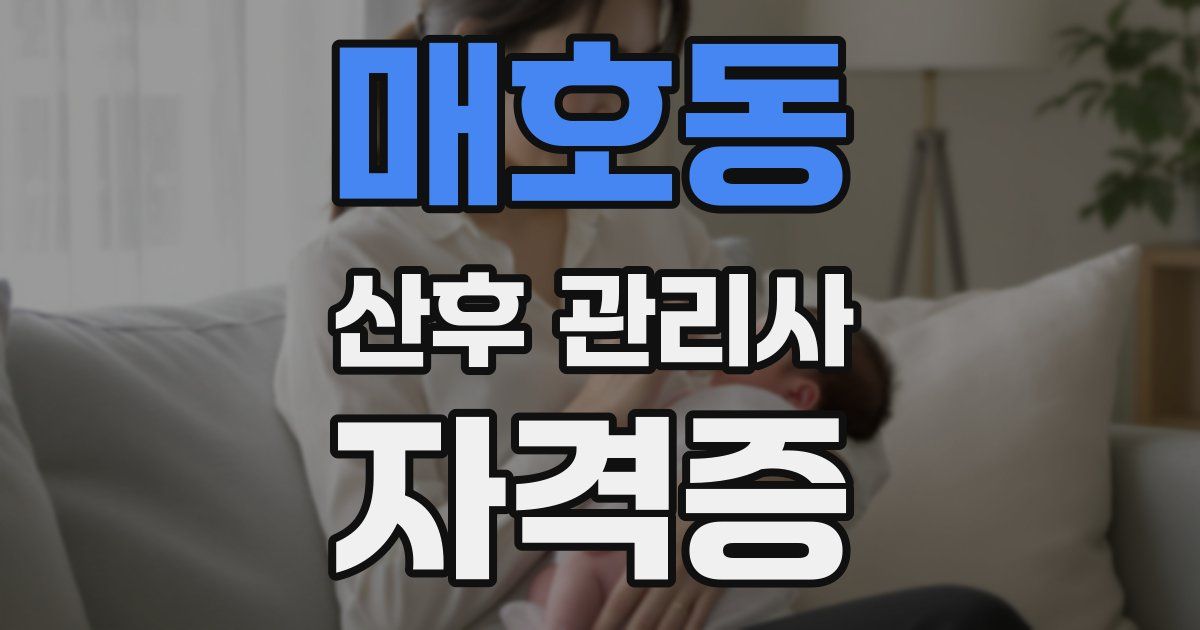 매호동 산후 관리사 자격증