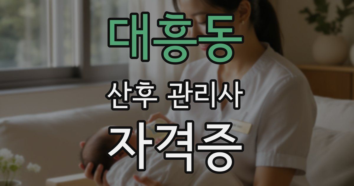 대흥동 산후 관리사 자격증