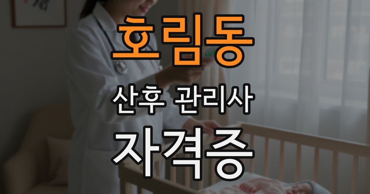 호림동 산후 관리사 자격증