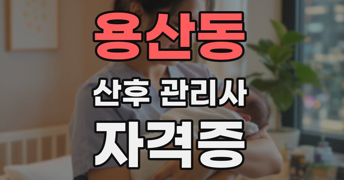 용산동 산후 관리사 자격증