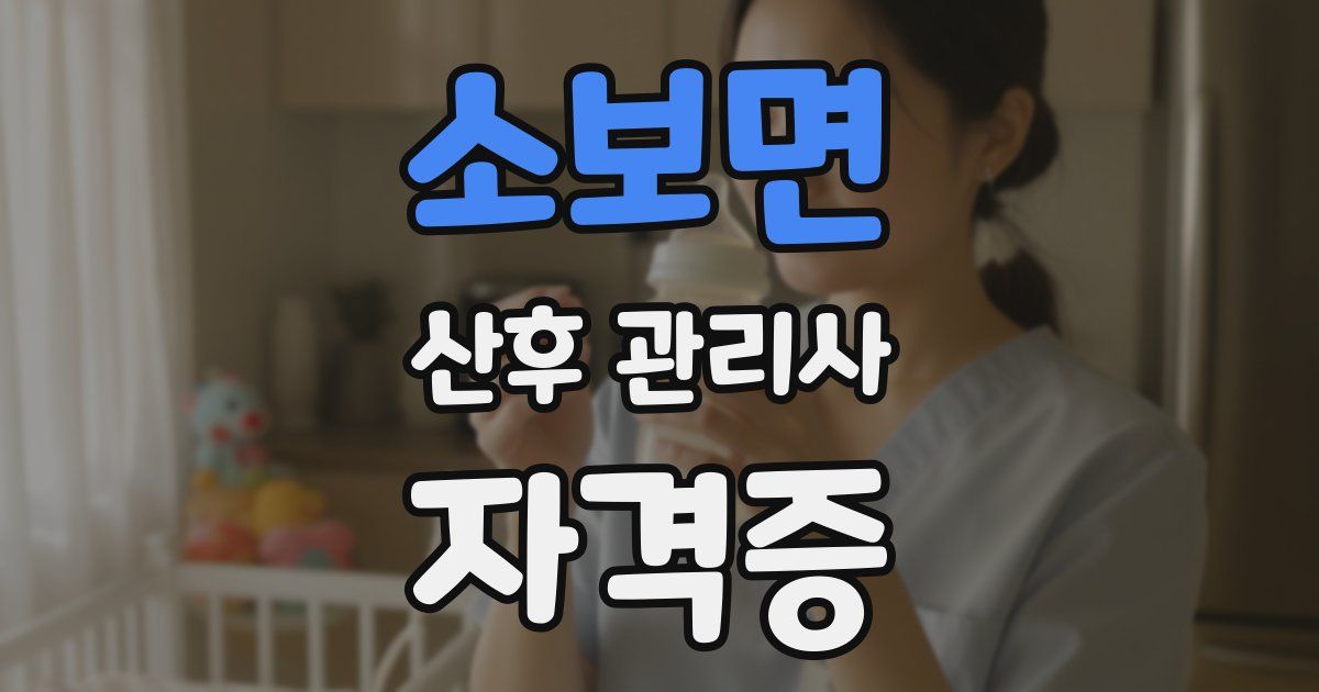 소보면 산후 관리사 자격증