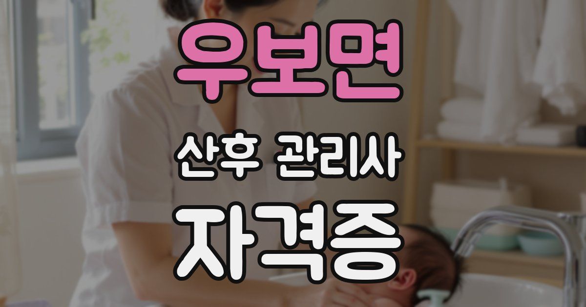 우보면 산후 관리사 자격증
