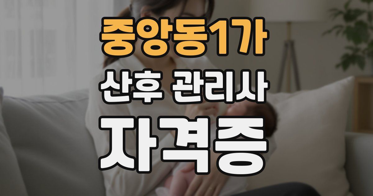 중앙동1가 산후 관리사 자격증