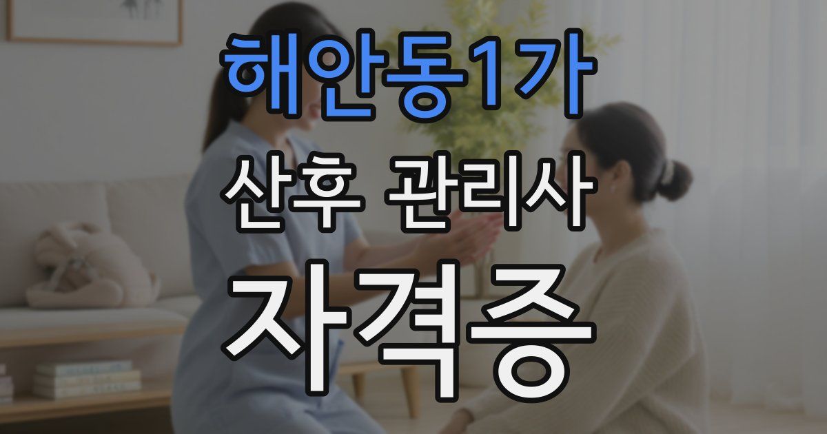 해안동1가 산후 관리사 자격증
