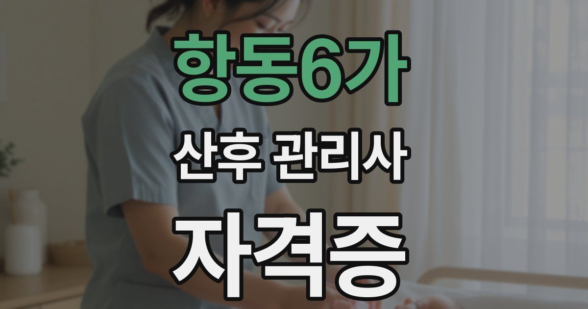 항동6가 산후 관리사 자격증