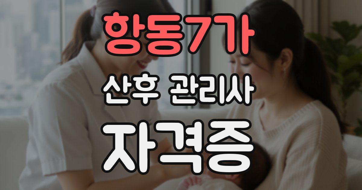 항동7가 산후 관리사 자격증