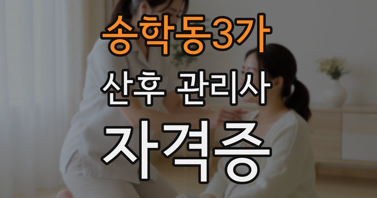 송학동3가 산후 관리사 자격증