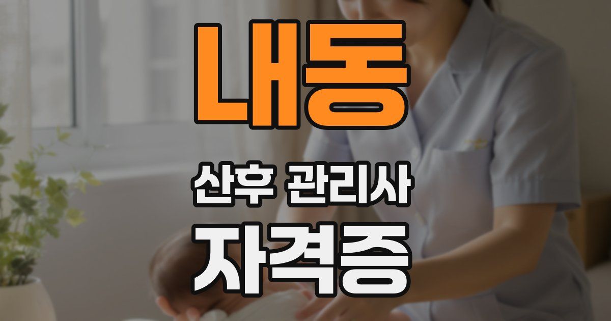 내동 산후 관리사 자격증
