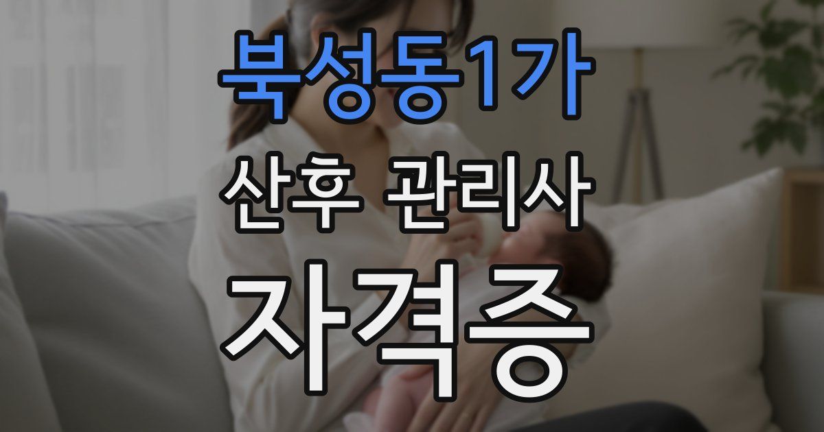 북성동1가 산후 관리사 자격증