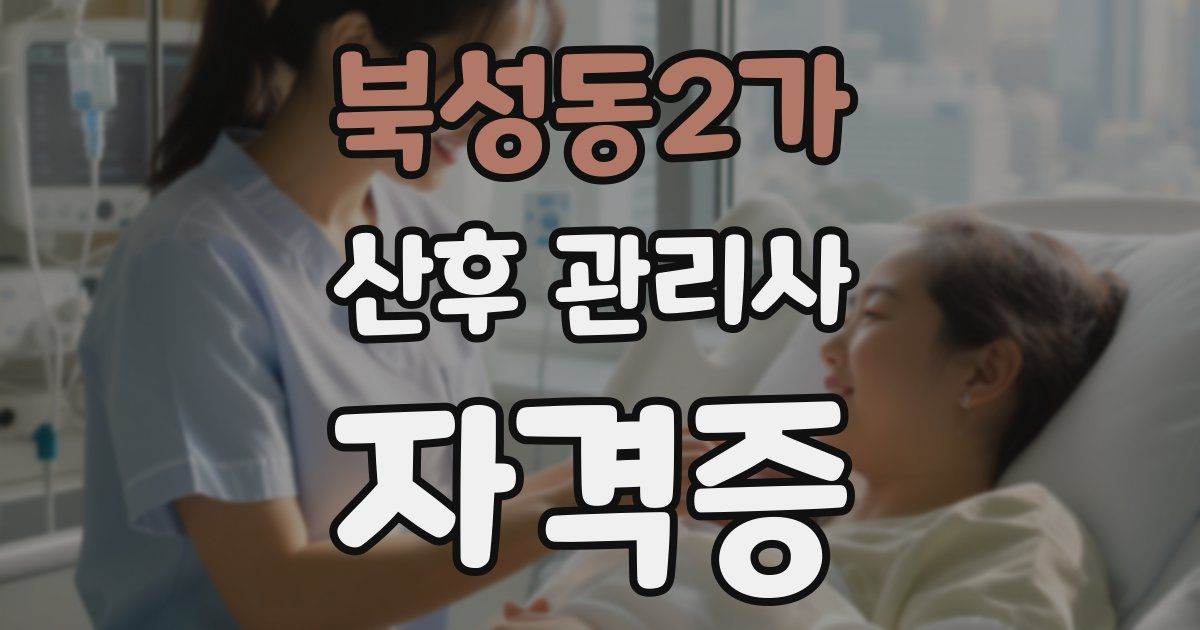 북성동2가 산후 관리사 자격증