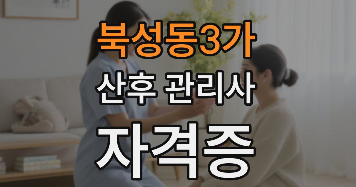 북성동3가 산후 관리사 자격증