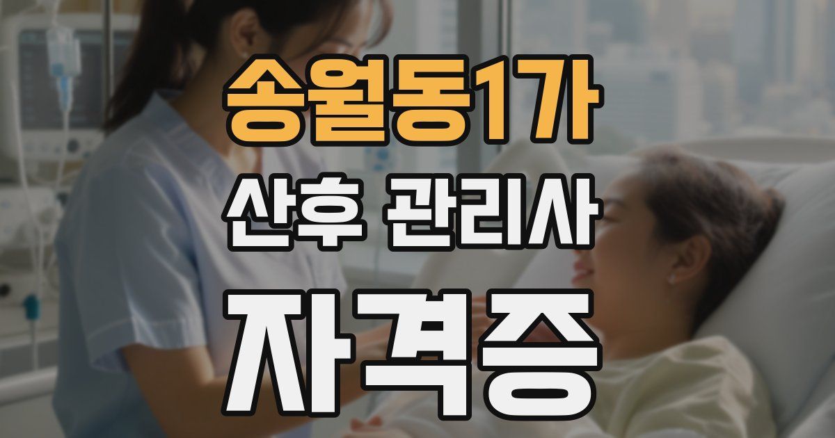 송월동1가 산후 관리사 자격증