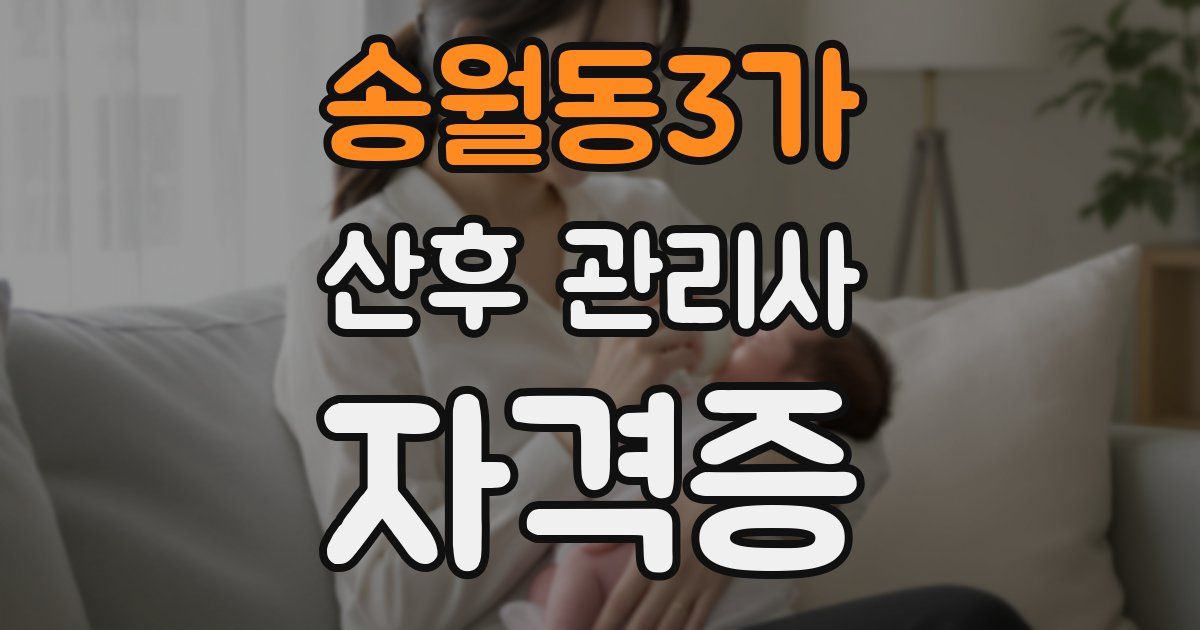 송월동3가 산후 관리사 자격증