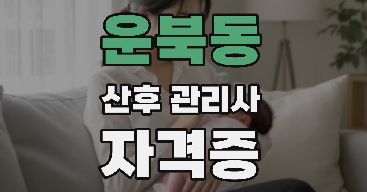 운북동 산후 관리사 자격증
