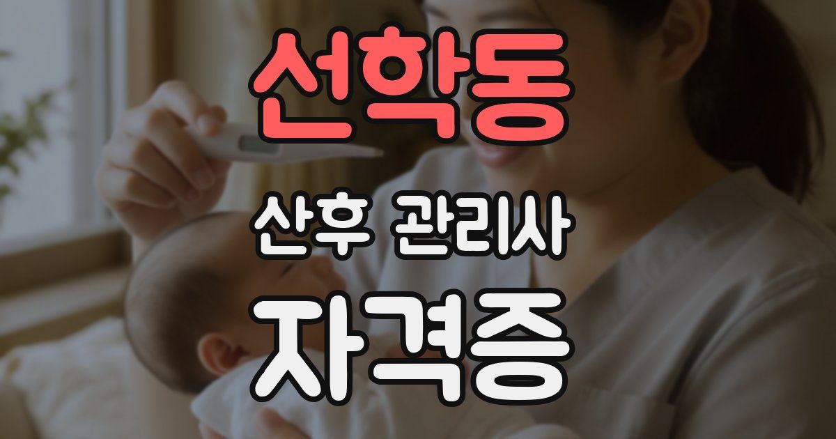 선학동 산후 관리사 자격증