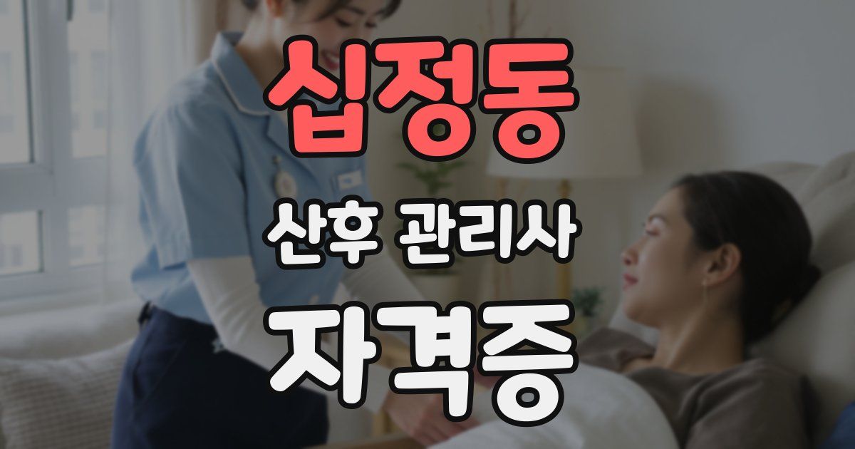 십정동 산후 관리사 자격증