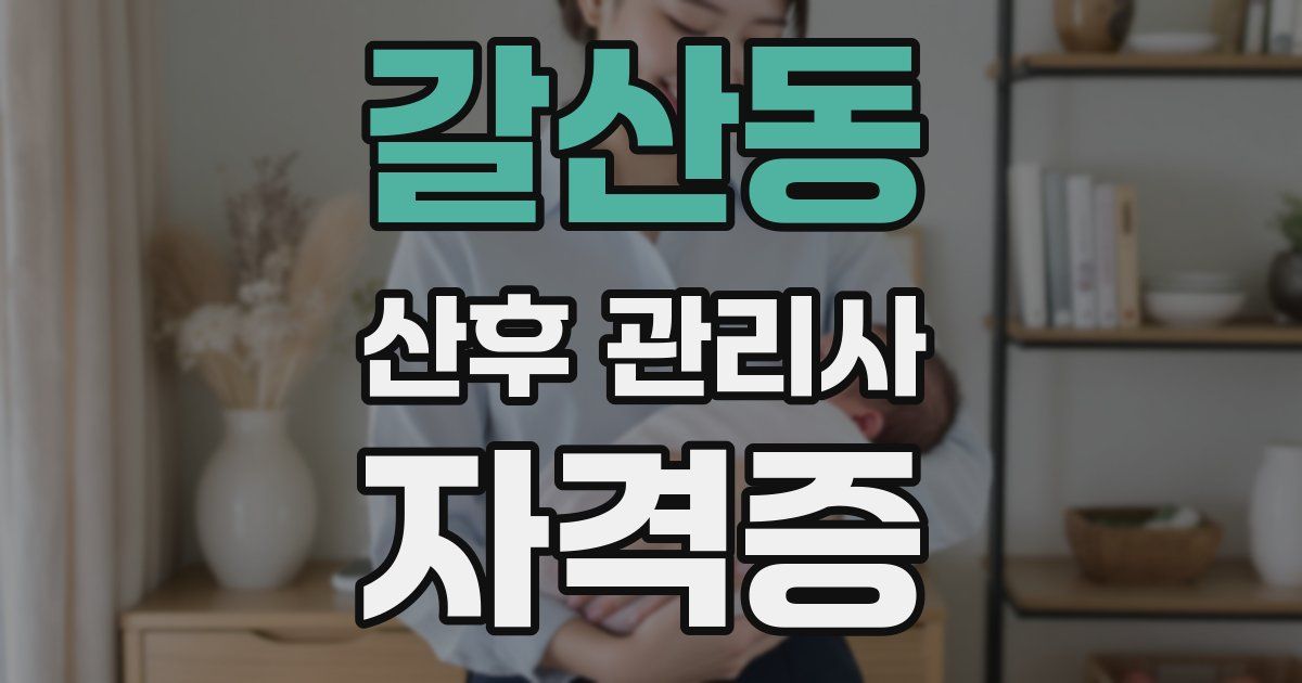 갈산동 산후 관리사 자격증