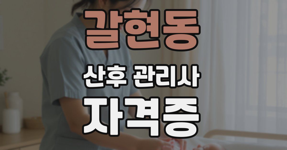 갈현동 산후 관리사 자격증