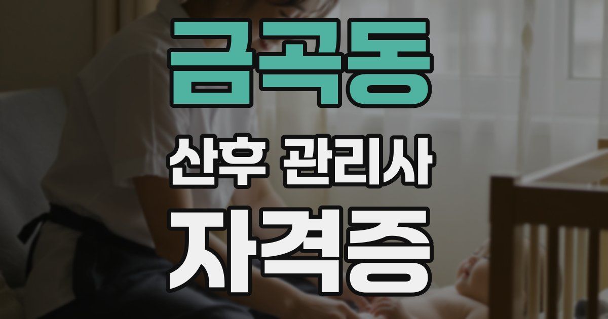 금곡동 산후 관리사 자격증