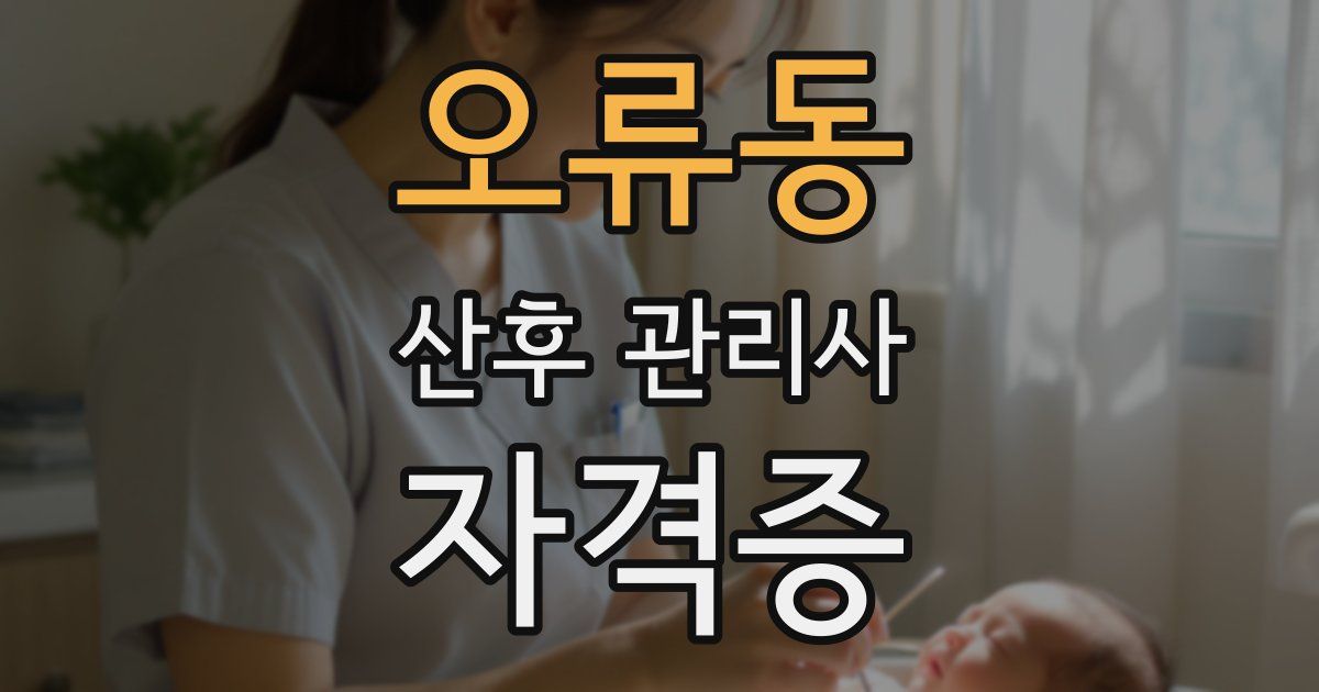 오류동 산후 관리사 자격증