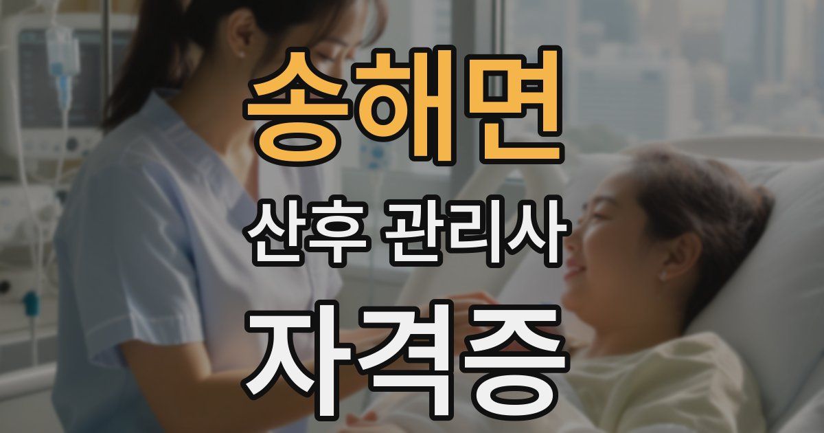 송해면 산후 관리사 자격증