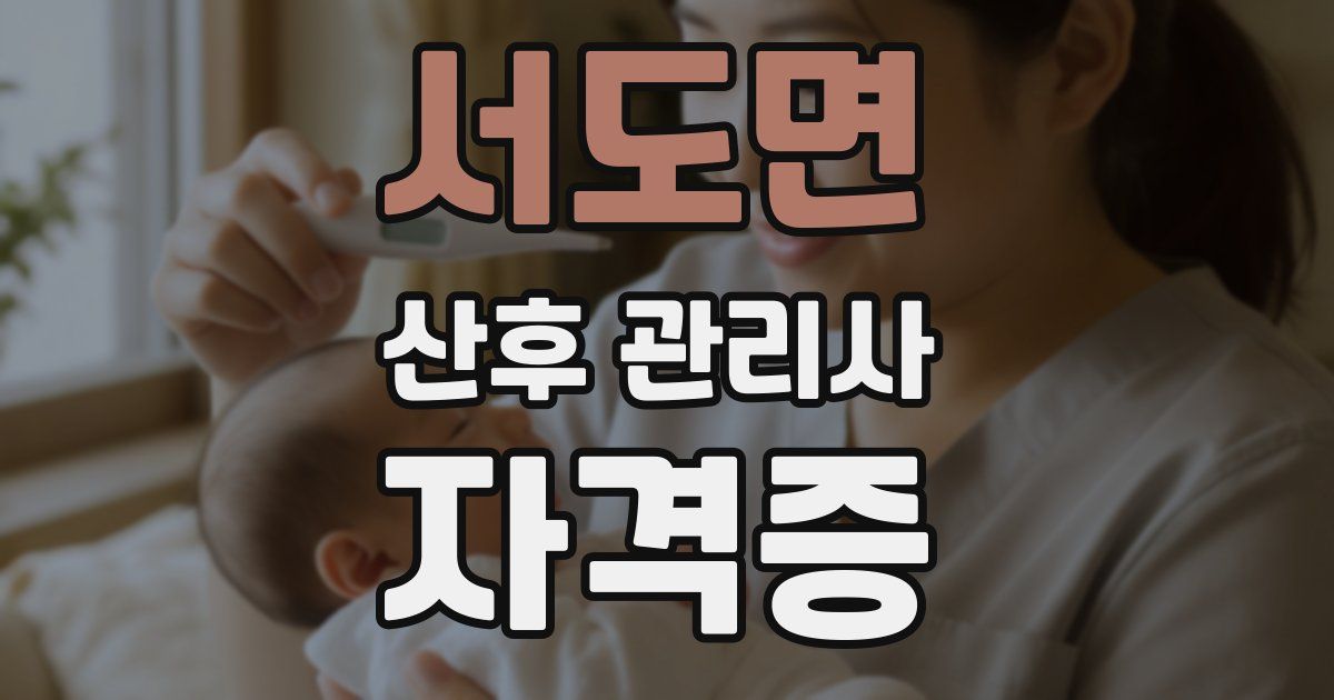 서도면 산후 관리사 자격증