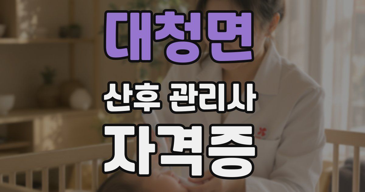 대청면 산후 관리사 자격증