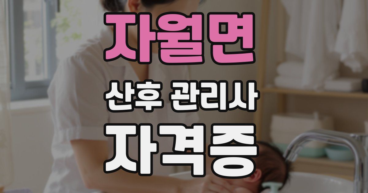 자월면 산후 관리사 자격증
