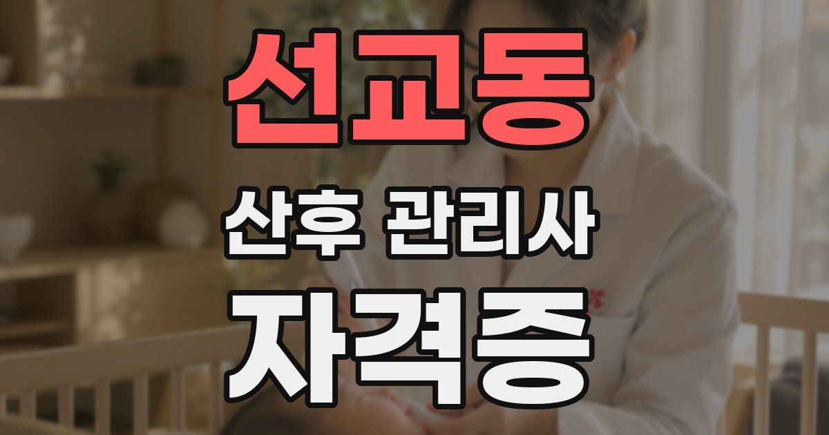 선교동 산후 관리사 자격증