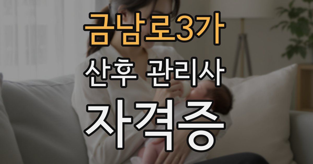 금남로3가 산후 관리사 자격증