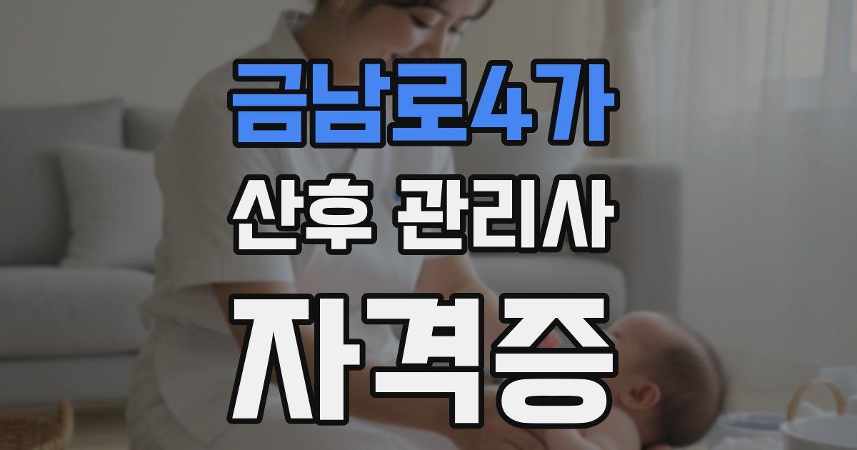 금남로4가 산후 관리사 자격증