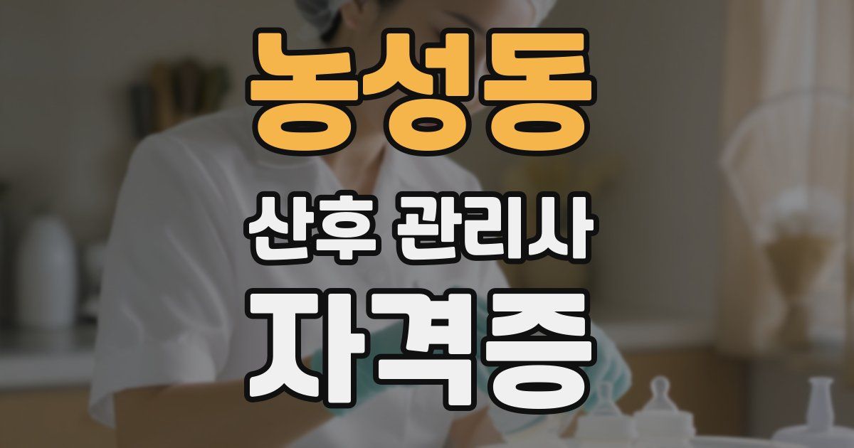 농성동 산후 관리사 자격증