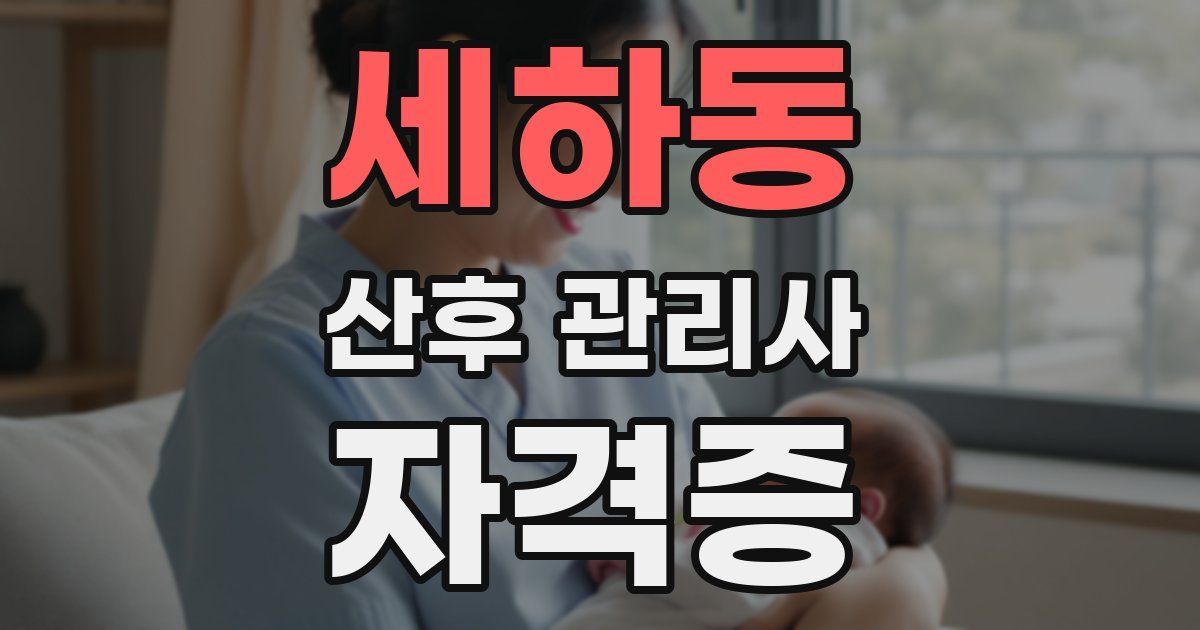세하동 산후 관리사 자격증