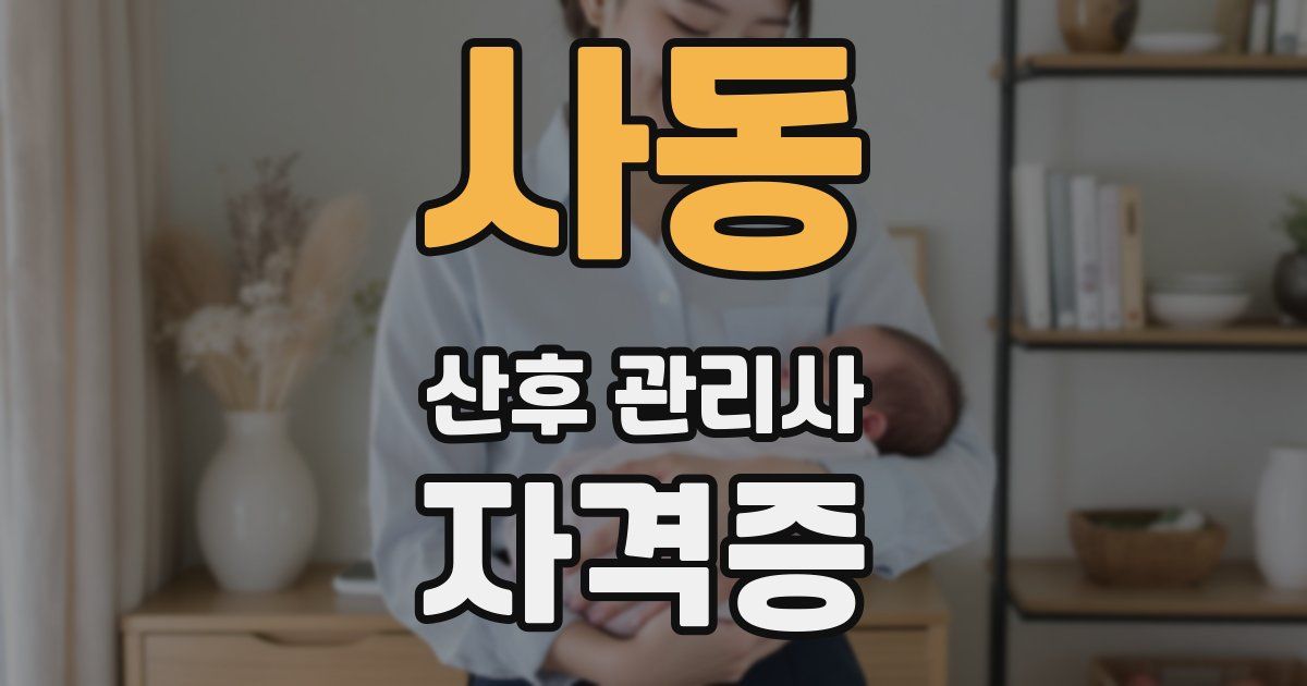 사동 산후 관리사 자격증