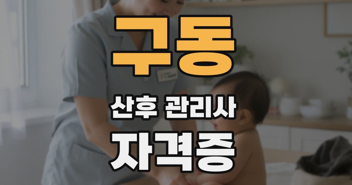 구동 산후 관리사 자격증