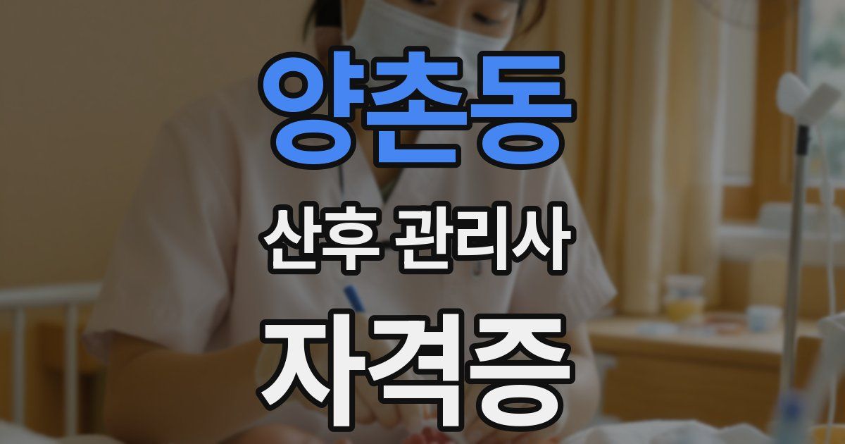 양촌동 산후 관리사 자격증
