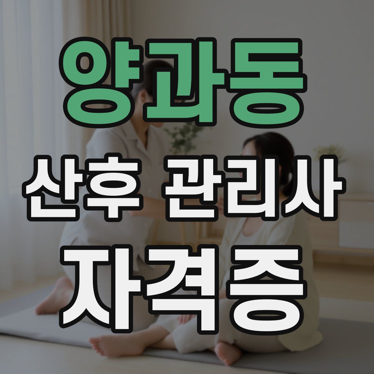 양과동 산후 관리사 자격증