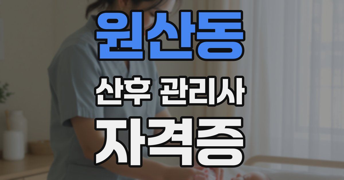 원산동 산후 관리사 자격증